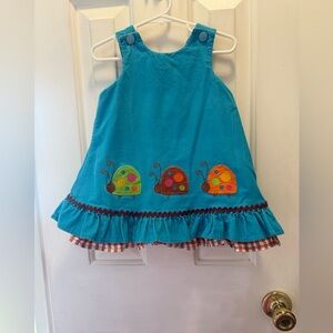 Spring Dress with embroidered Ladybug Design. Mulberry Street kids 24month